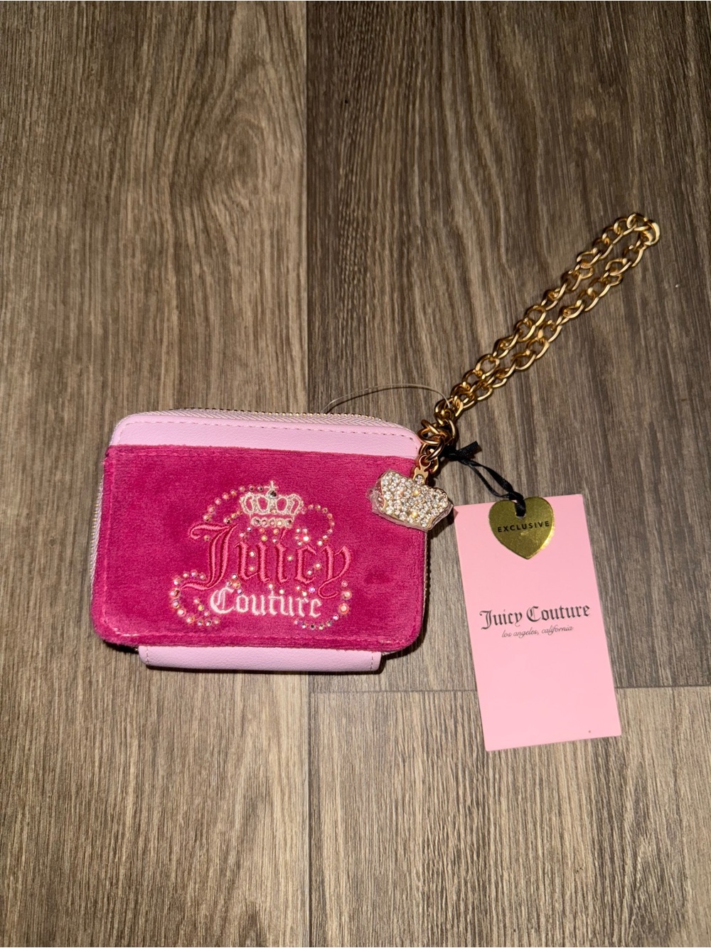 Juicy Couture Pink Velvet Wristlet Card Case